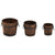 3 Piece Wooden Bucket Planter Set Solid Wood Fir