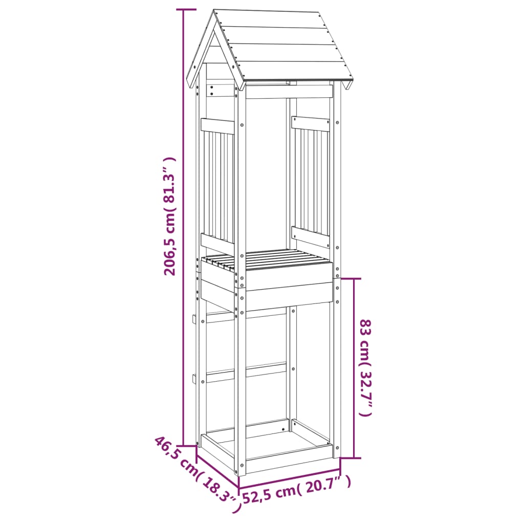 Play Tower 52.5x46.5x206.5 cm Solid Wood Douglas