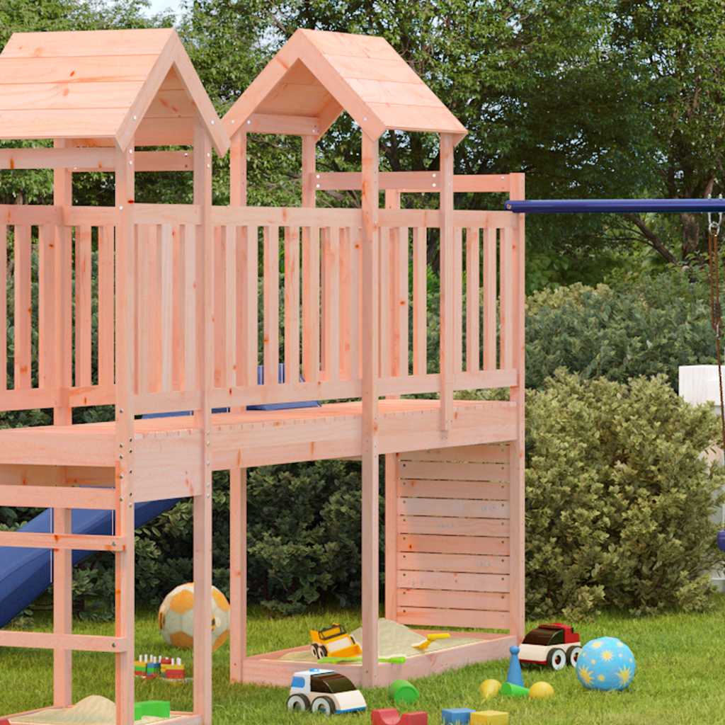 Play Tower with Rockwall 53x110.5x214 cm  Solid Wood Douglas