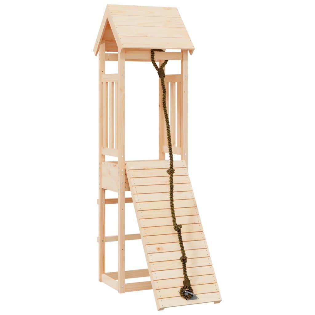 Playhouse with Climbing Wall Solid Wood Pine