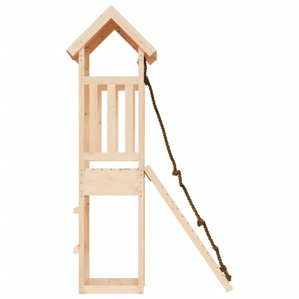Playhouse with Climbing Wall Solid Wood Pine