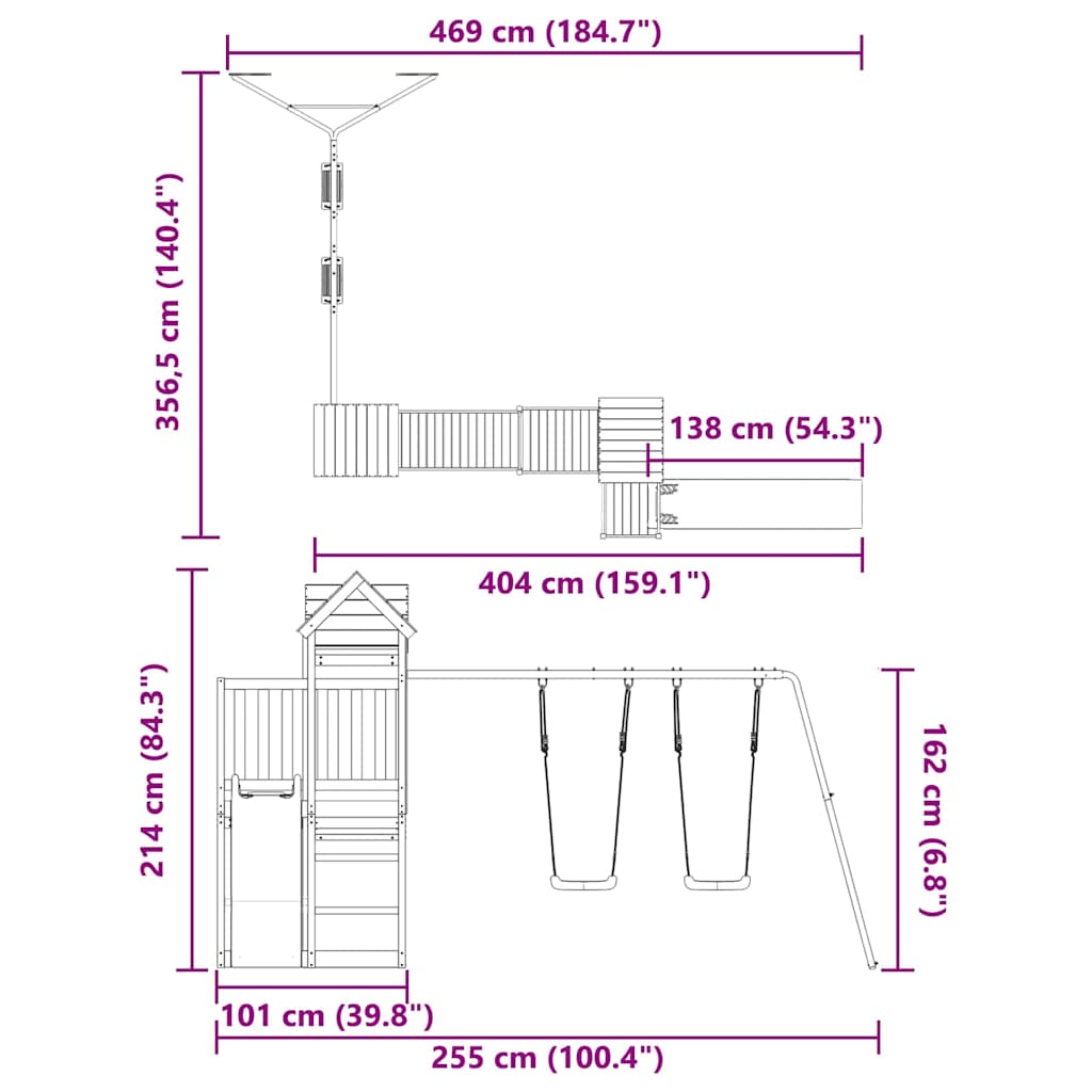Outdoor Playset Impregnated Wood Pine