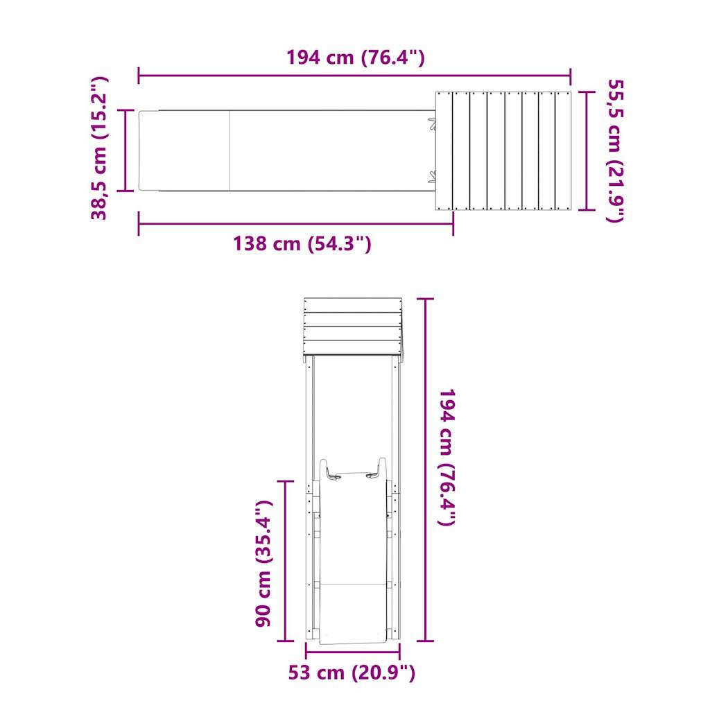 Outdoor Playset Solid Wood Douglas