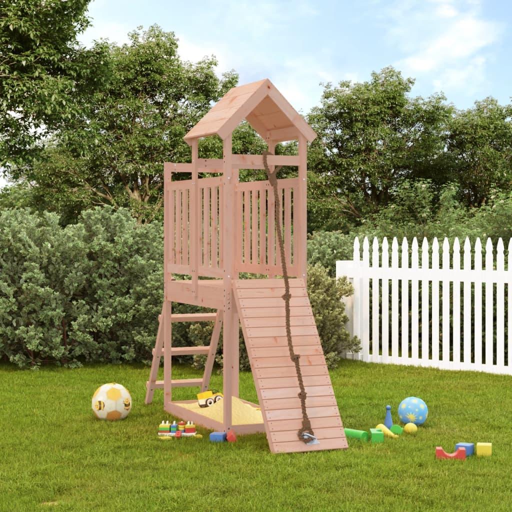 Playhouse with Climbing Wall Solid Wood Douglas