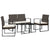 5 piece Garden Dining Set with Cushions Brown PP Rattan