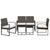 5 piece Garden Dining Set with Cushions Brown PP Rattan