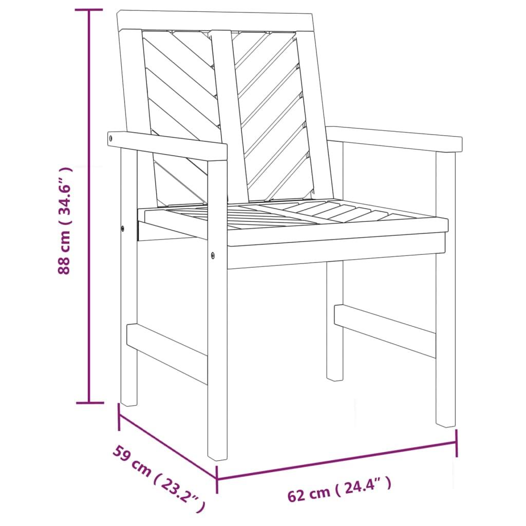 Garden Dining Chairs 4 pcs Solid Wood Acacia