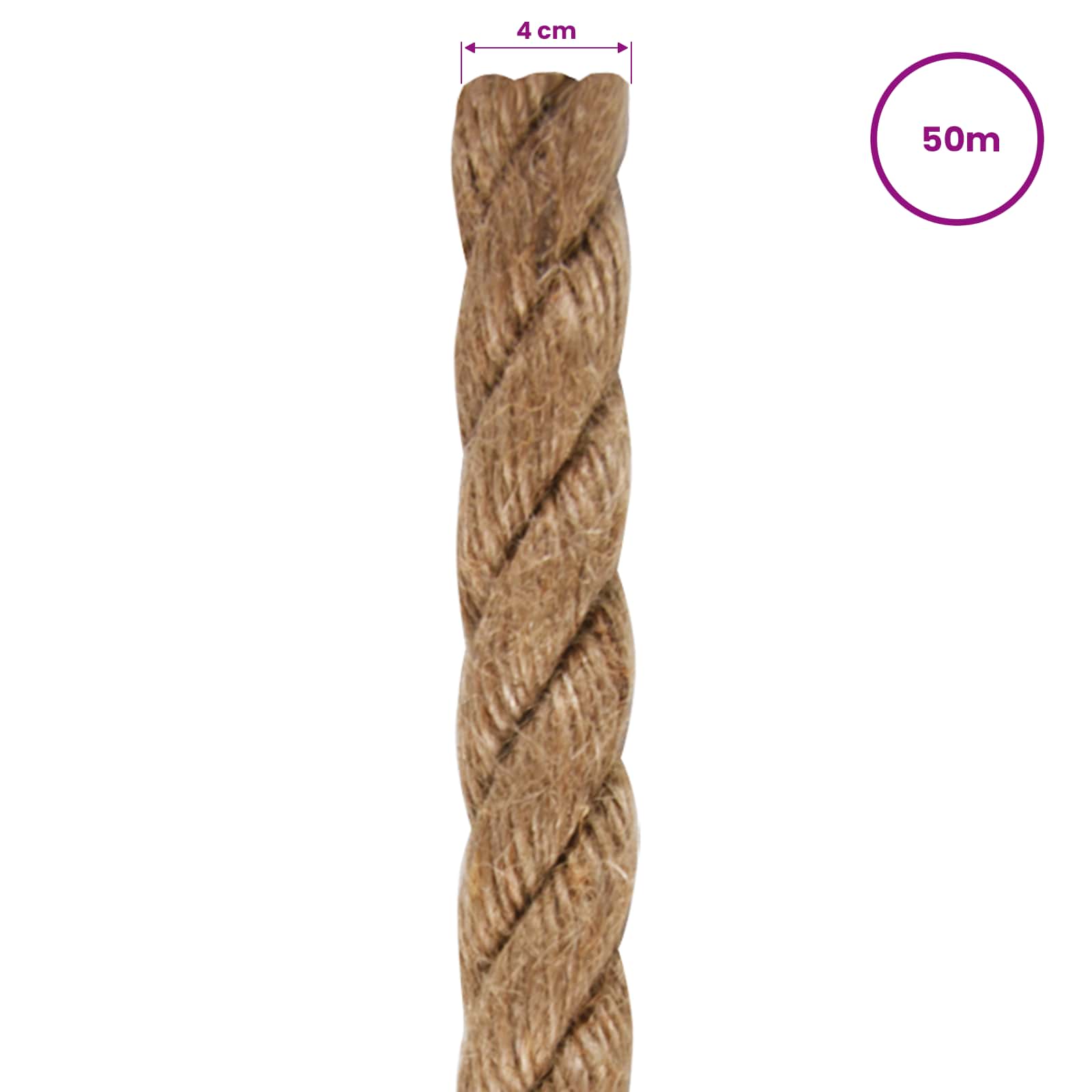 Jute Rope 50 m Long 4 mm Thick