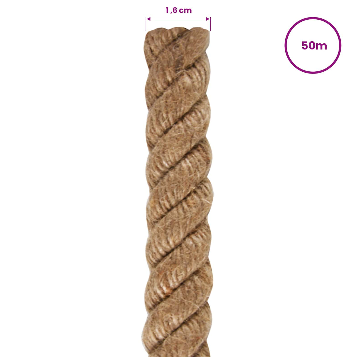 Jute Rope 50 m Long 16 mm Thick