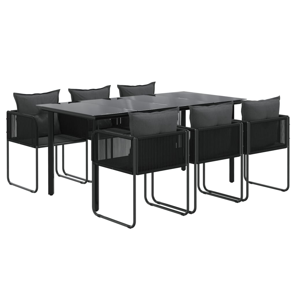 5 Piece Garden Dining Set Black