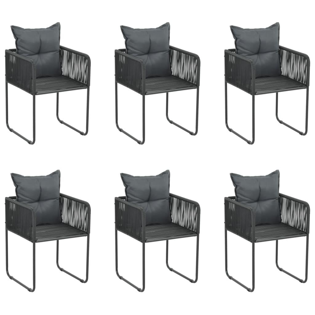 5 Piece Garden Dining Set Black