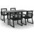 5 Piece Garden Dining Set Black PVC Rattan