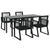 5 Piece Garden Dining Set Black PVC Rattan