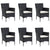 7 Piece Garden Dining Set with Cushions Black