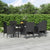 7 Piece Garden Dining Set with Cushions Black