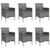 7 Piece Garden Dining Set with Cushions Grey and Black