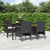 5 Piece Garden Dining Set with Cushions Black