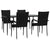 5 Piece Garden Dining Set Black Poly Rattan