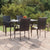 5 Piece Garden Dining Set Black Poly Rattan