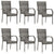 7 Piece Garden Dining Set Grey Poly Rattan