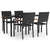 5 Piece Garden Dining Set Black Poly Rattan