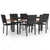 7 Piece Garden Dining Set Black Poly Rattan