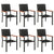 7 Piece Garden Dining Set Black Poly Rattan