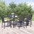 7 Piece Garden Dining Set Black Poly Rattan