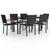 7 Piece Garden Dining Set Black Poly Rattan