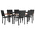 7 Piece Garden Dining Set Black Poly Rattan