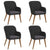 5 Piece Garden Dining Set with Cushions Black