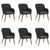 7 Piece Garden Dining Set with Cushions Black
