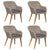 5 Piece Garden Dining Set with Cushions Brown
