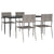 5 Piece Garden Dining Set Grey Poly Rattan