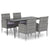 5 Piece Garden Dining Set with Cushions Anthracite Poly Rattan