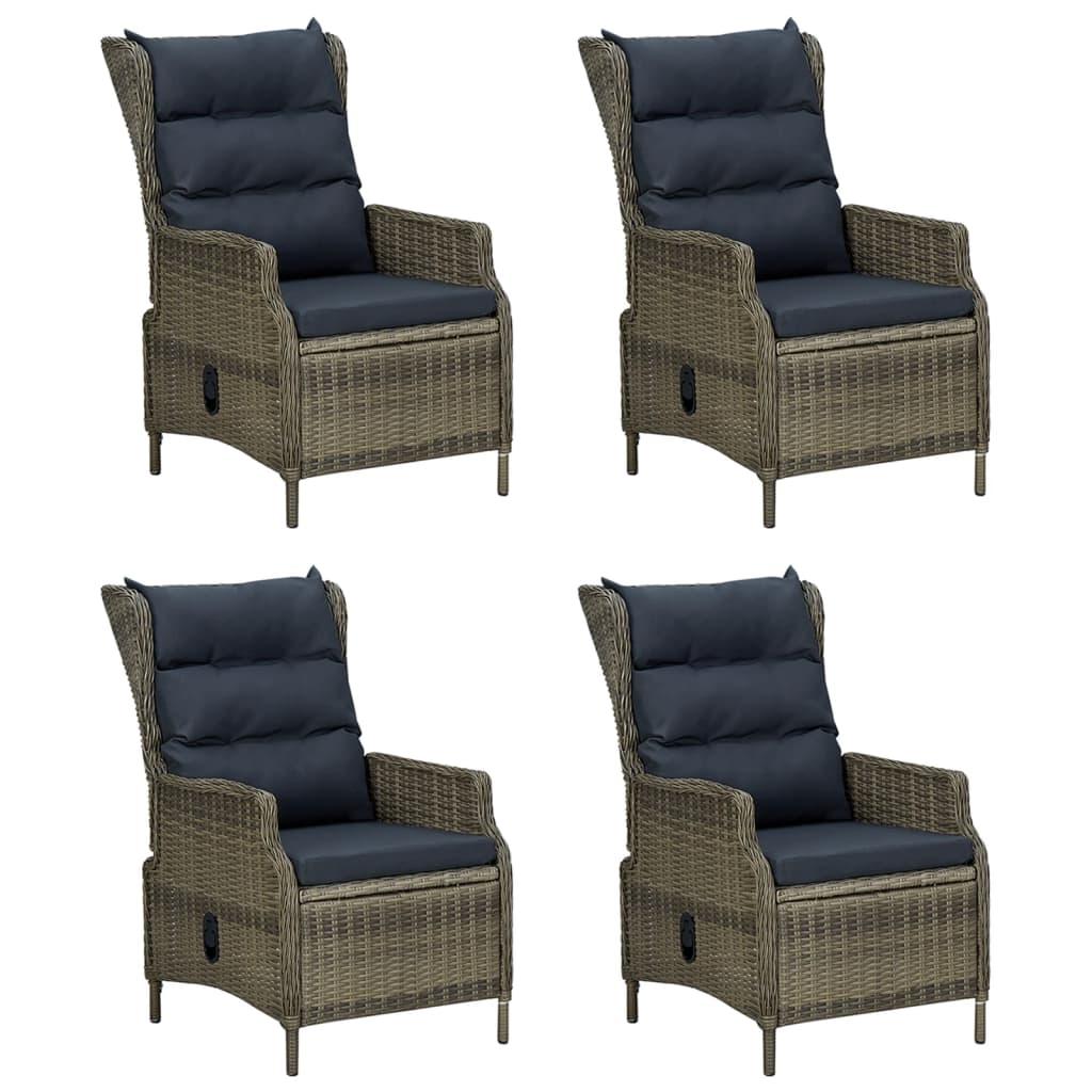 5 Piece Garden Dining Set Brown Poly Rattan