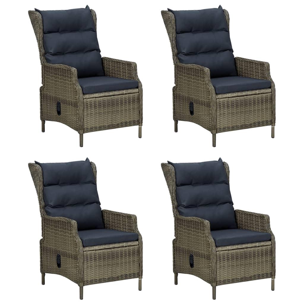 5 Piece Garden Dining Set Brown Poly Rattan