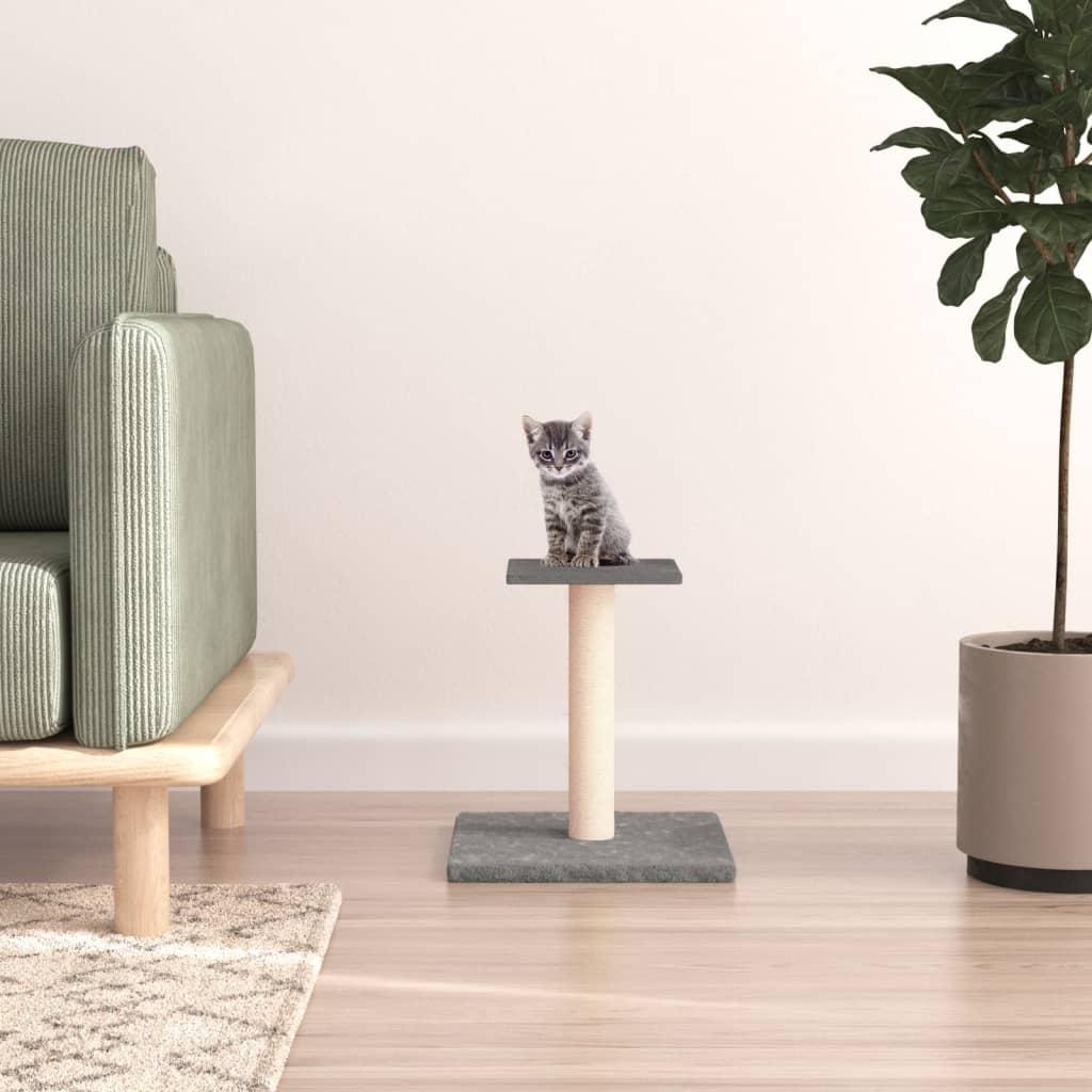 Cat Scratching Post with Platform Light Grey 38 cm