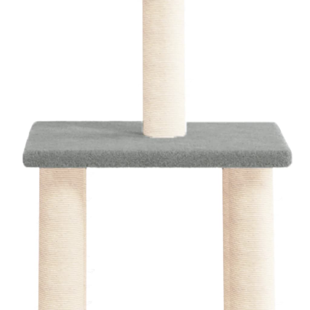 Cat Tree with Sisal Scratching Posts Light Grey 85.5 cm