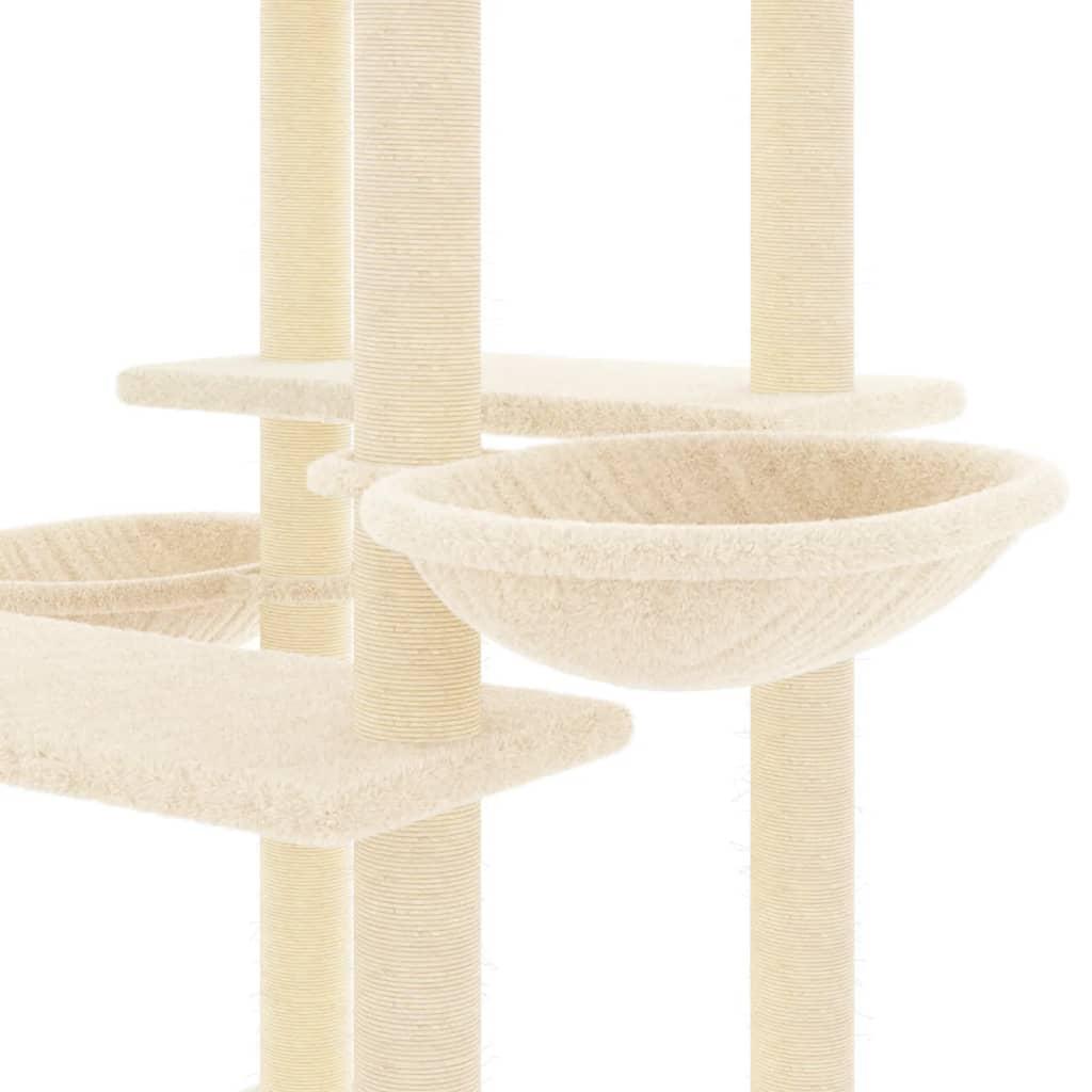 Cat Tree with Sisal Scratching Posts Cream 133 cm