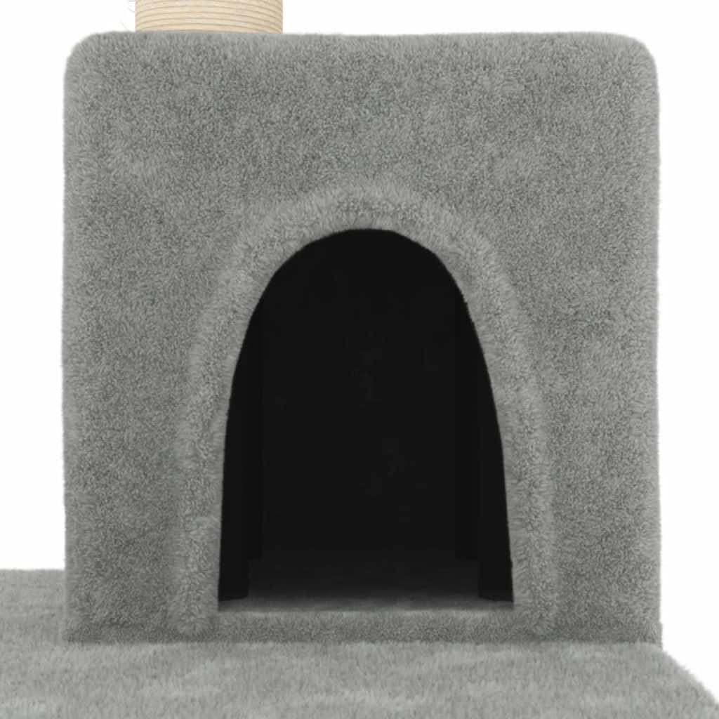 Cat Tree with Sisal Scratching Posts Light Grey 123 cm