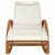 Rocking Chair White Textilene and Solid Wood Poplar