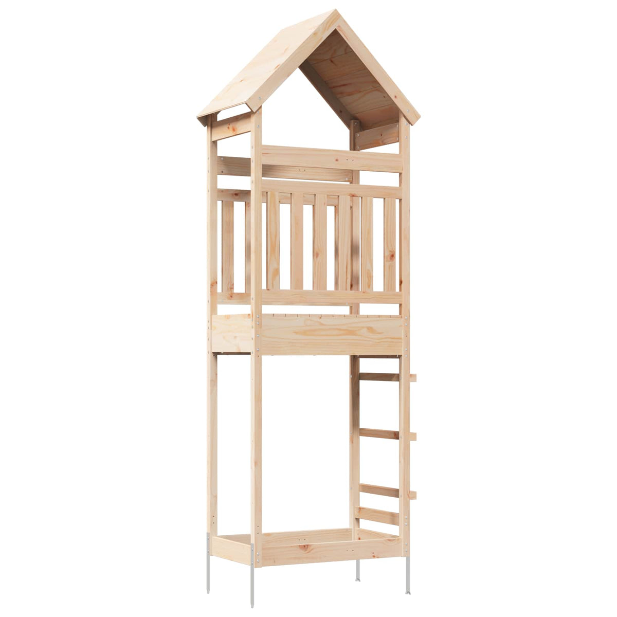 Outdoor Play Tower Natural 53 x 85 x 264 cm Solid Pine Wood