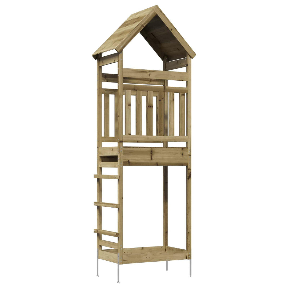Outdoor Play Tower Natural Solid Impregnated Pinewood
