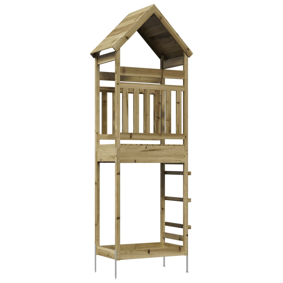 Outdoor Play Tower Natural Solid Impregnated Pinewood