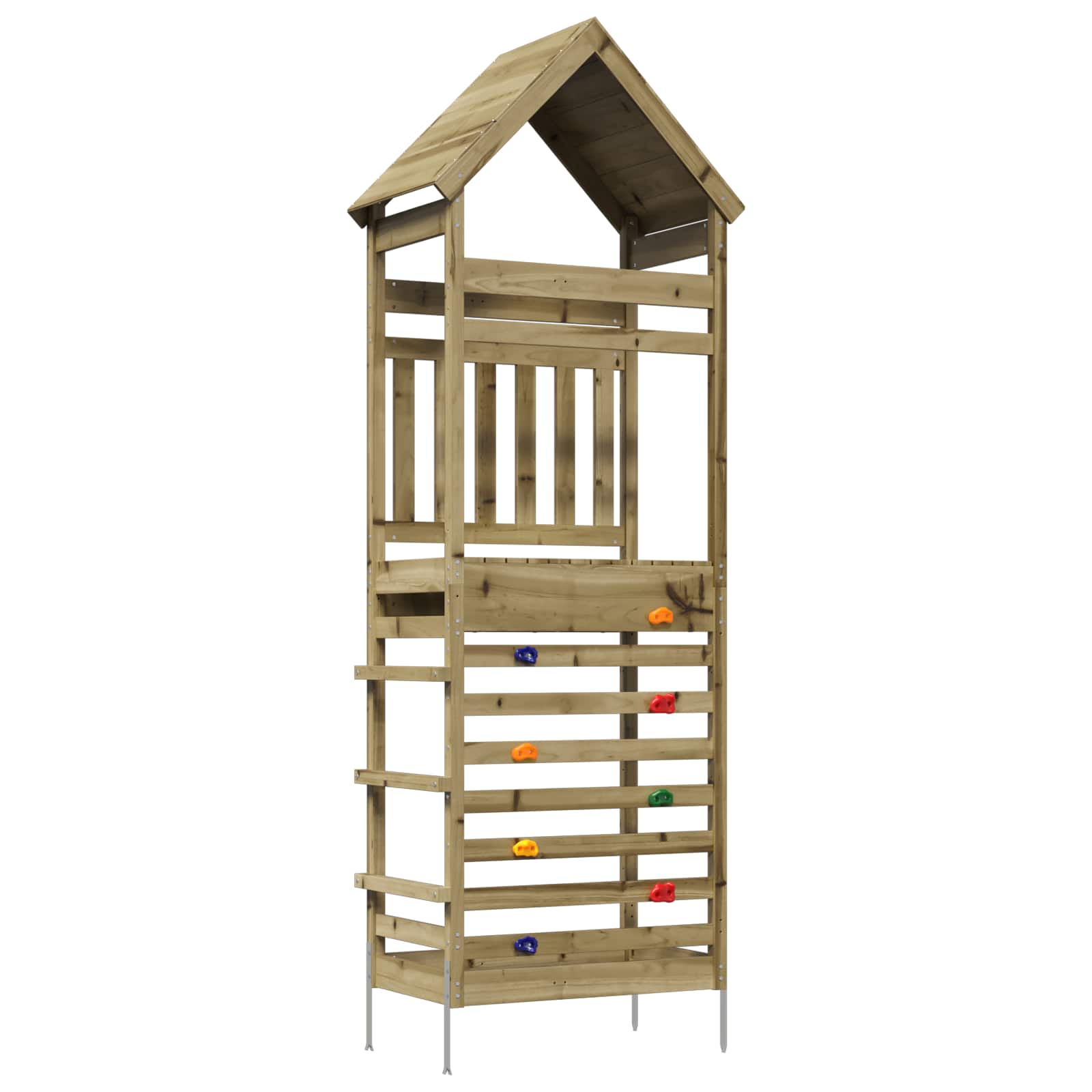 Outdoor Play Tower Natural Solid Impregnated Pinewood
