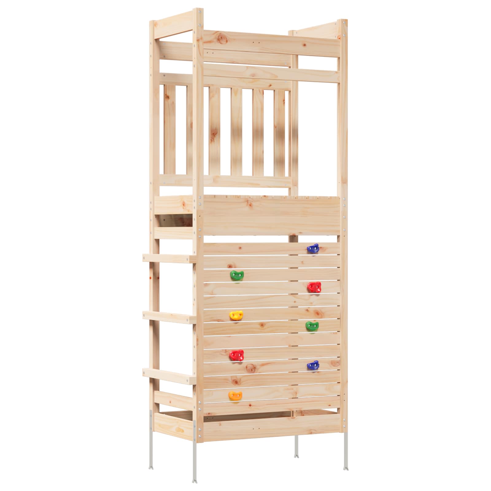Outdoor Play Tower Natural 85 x 53 x 207 cm Solid Pine Wood