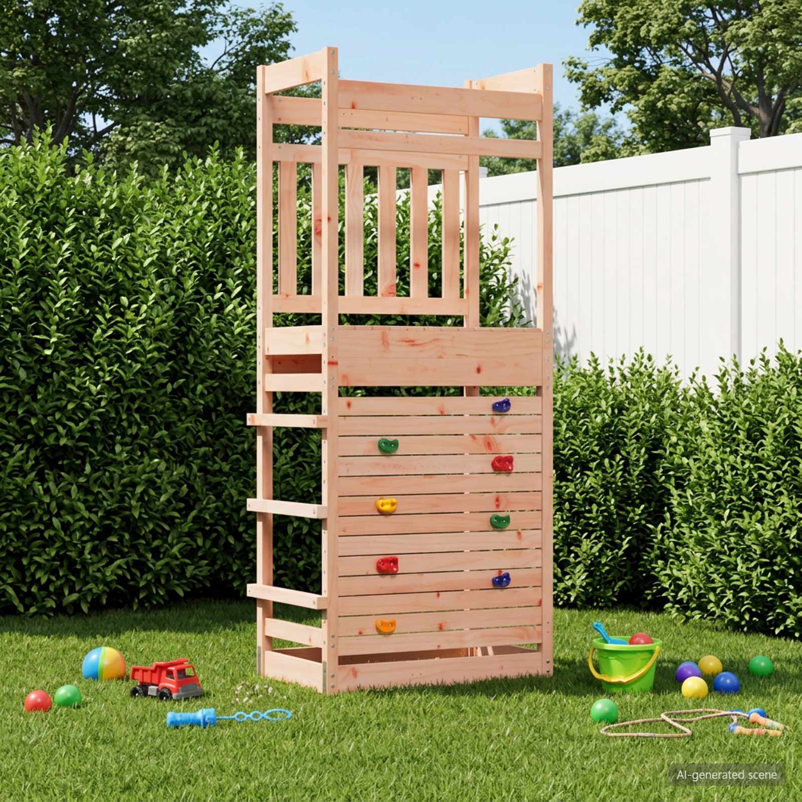 Outdoor Play Tower Natural 85 x 53 x 207 cm Solid Douglas Wood