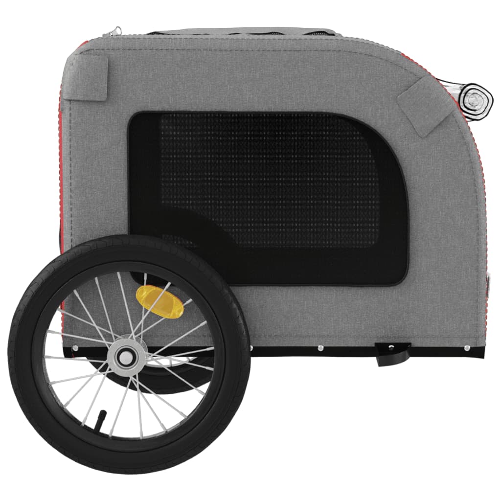 Pet Bike Trailer Red and Grey Oxford Fabric and Iron