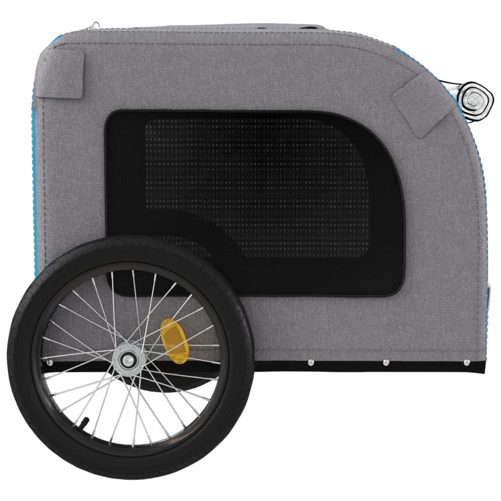 Pet Bike Trailer Blue and Grey Oxford Fabric&Iron